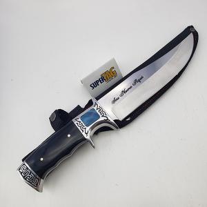 Faca Inox - Personalizada com Gravação a Laser - Mod. 322 Inox + Madeira     Tática - Caça - Pesca - Camping - Churrasco - Sobrevivência