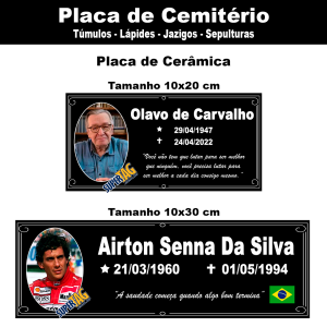 Placa de Cemitério de Cerâmica com FOTO - Lápides  - Túmulos - Jazigo - Sepulturas Cerâmica    Transferência térmica 